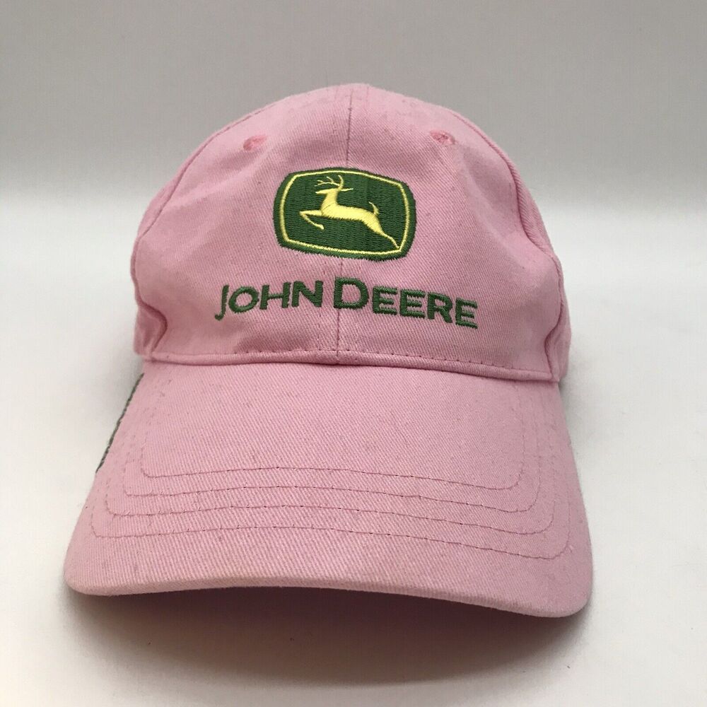 John Deere Women's Adjustable Hat Pink Embroidered Logo Owners Edition Ball Cap